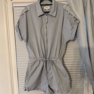 Pistola Light Gray Short Sleeve Jumpsuit